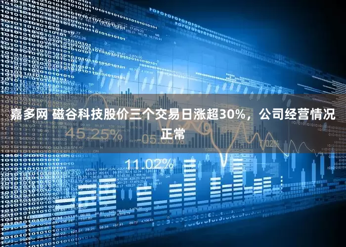 嘉多网 磁谷科技股价三个交易日涨超30%，公司经营情况正常